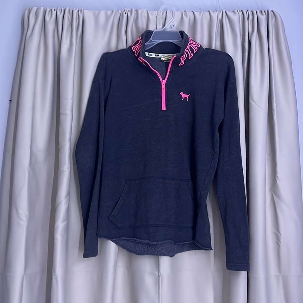 VS pink half zip sweatshirt